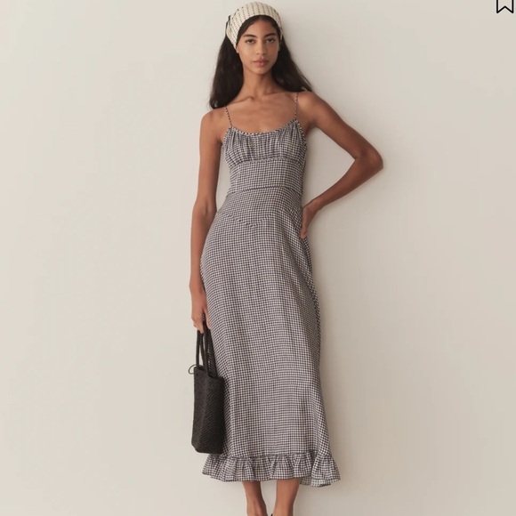 Doen Dresses & Skirts - NWT DÔEN 🖤 Rosaria Santa Marina Gingham Navy and White maxi dress size small